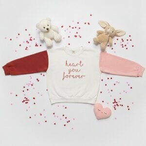 Heart You Forever Girl's Spring Sweater - White, Pink, Red